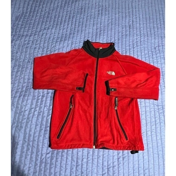The North Face Other - The North Face Youth Red Full Zip Fleece Jacket Mock Neck Size Medium M/M